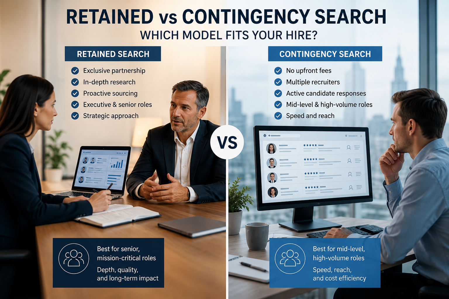 Retained vs Contingency Search: Which Model Fits Your Hire